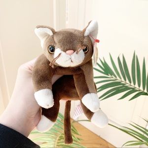 Vintage 90s Beanie Baby, Pounce the Cat, Cat Beanie Baby Stuffed Animal